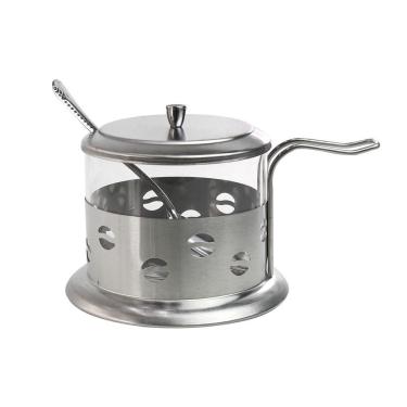 Imagem de Açucareiro Vidro e Inox Com Colher 200ml