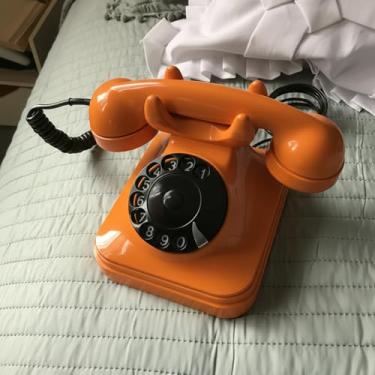 Imagem de Telefone De Mesa Antigo Retro Disco (decorativo) (Laranja)
