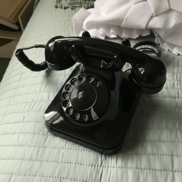 Imagem de Telefone De Mesa Antigo Retro Disco (decorativo) (Preto)