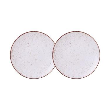 Imagem de Jogo De Pratos Rasos 2 Peças Rústico 25 Cm Porcelana Decorada Tramontina