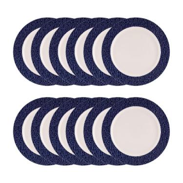 Imagem de Jogo De Pratos Rasos 12 Pcs Mosaico Porcelana Real By Schmidt