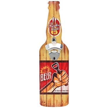 Imagem de ZAWELIYO Abridor de Garrafas de Cerveja Montado na Parede, Abridor de Cerveja Vintage, Abridor de Garrafas, Madeira de Tampa de Cerveja Montada Em Parede de Madeira Multifuncional para