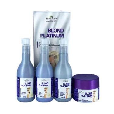 Imagem de Kit Blond Platinum, Kit Matizador para Cabelos Loiros, Descoloridos e Grisalhos, Shampoo, Condicionador & Máscara
