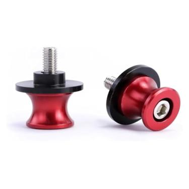 Imagem de BYYINGSUS Carretéis de braço oscilante de motocicleta M8X1,25 de 8 mm, parafuso de suporte CNC compatível com Ninja 400 ZX-10R Z400 Z650 Z900 Z1000 (M8 vermelho, 1 par)