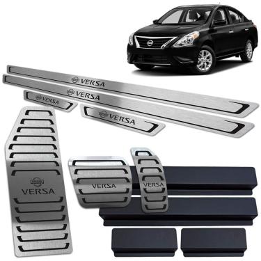 Imagem de Soleiras Descanso Pedaleira Nissan Versa 2015/2020 Preto Aut