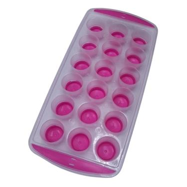 Imagem de Forma De Gelo Redonda Rosa Fundo Silicone