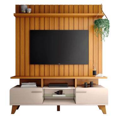 Imagem de Painel Para TV 60 Pol 160cm e Bancada Amago H01 Cinamomo/Off - Mpozenato
