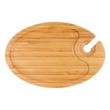 Imagem de Fxzqgnh Prato de Aperitivos, Tábua de Queijos com Suporte para Copos, Bandeja de Doces, Barraca de Lanches para Restaurantes Festivos, 1 Pedaço, Tamanho real