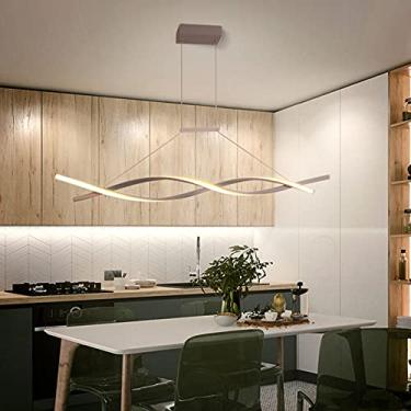 Imagem de Luminária pendente LED moderna regulável com controle remoto, design espiral criativo, ideal para sala de jantar, cozinha, ilha, sala de estar, sala de estar, loft, escritório e decoração de