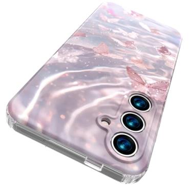 Imagem de ACKETBOX Capa para Samsung S24 fe, fina e leve, proteção contra quedas, antiamarelamento, antiarranhões, parte traseira rígida de policarbonato, botão preciso, suporta carregamento sem fio, borboleta