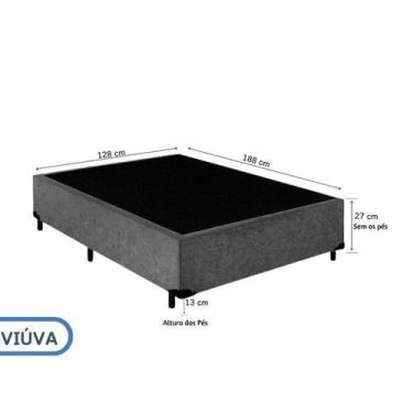 Imagem de Base Box Viúva Casal 128x188x40 Reforçada Blindada em Tecido Suede  Me