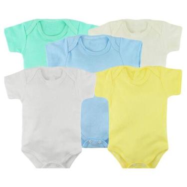 Imagem de Kit 5 Peças Body Manga Curta Estampado Enxoval Roupa de Bebê - Koala B
