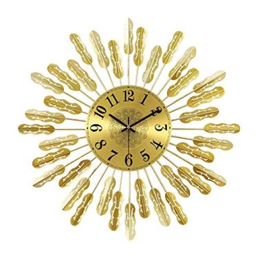 Imagem de AKALNNB Decoração de parede de metal para casa, relógio de parede para decoração de sala de estar, relógios de parede com explosão solar, silencioso, sem tique-taque (C 80 cm/32 pol) (D 60 cm/24 pol