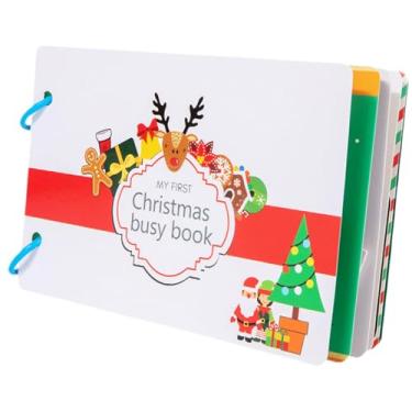 Imagem de Dynwave Adesivos com tema de Natal, livro de atividades, jogos cognitivos de iluminação, quebra-cabeça, brinquedo de aprendizagem, presente de aniversário