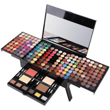 Imagem de UCANBE Kit de maquiagem multifuncional – Sombra profissional, brilho labial, corretivo, delineador, contorno, pó de sobrancelha, blush facial, iluminador e pincéis de maquiagem para mulheres e meninas