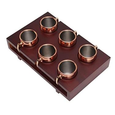 Imagem de Xcello Conjunto de canecas Moscow Mule resistente 56,7 g com isolamento térmico caneca de coquetel com prateleira para bar