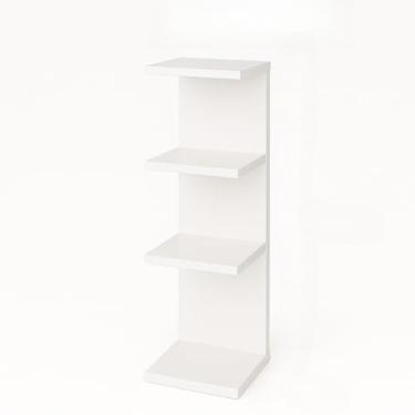 Imagem de Prateleira Flutuante Multiuso MDF - Organizadora Moderna para Sala, Cozinha e Escritório (85cm Branco)