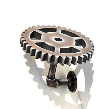 Imagem de Prateleiras flutuantes de parede de madeira, engrenagens de madeira, material metálico, resistente e decoração de casa