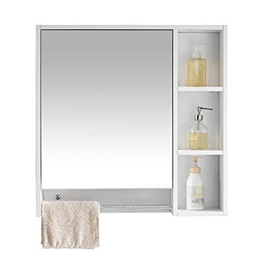 Imagem de Armário de parede de banheiro com toalheiro de grande capacidade, armários decorativos, grande armazenamento