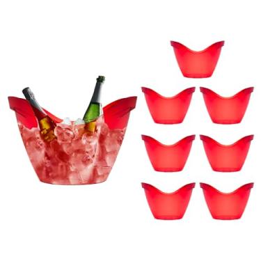 Imagem de Champanheira 8l Kit 10pçs Acrílico Resistente Premium (VERMELHO)