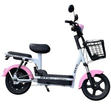 Imagem de Bicicleta Scooter Elétrica 500w GTS Super Power Cores, Branco, Rosa