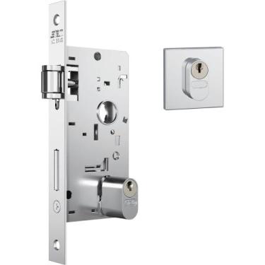 Imagem de Fechadura 803 Externa Rolete Pivotante 40mm Roseta Quadrada1 Cromado S