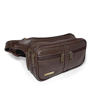 Imagem de Pochete De Couro Masculina Grande Espaçosa Retangular - Le Voyage, Mar