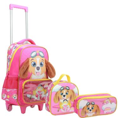 Imagem de Kit Mochila Escolar Estojo e Lancheira Cachorrinha - Yepp