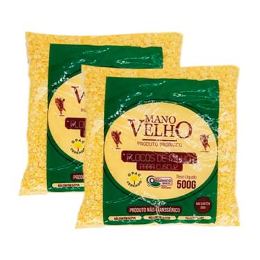 Imagem de Kit 2X: Flocos de Milho Para Cuscuz Orgânico Mano Velho 500g