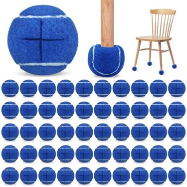 Imagem de Magicorange Pacote com 60 bolas de tênis pré-cortadas a granel para cadeiras, capas de perna de cadeira de bola de tênis de 6,3 cm para móveis para proteção de pés bola para sala de aula (azul, pacote