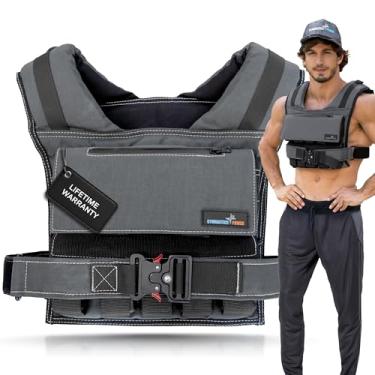 Imagem de Gymnastics Power - Colete pesado 2,7 kg, 3,6 kg, 4,5 kg, 6,8 kg, 11,3 kg, 15,9 kg, 20,4 kg, 27,2 kg, peso de ferro removível para homens e mulheres, treino para calistenia e treinamento esportivo