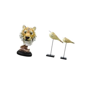 Imagem de Fenteer Coleção de Esculturas de Estatuetas de Animais Modernas para Entrada, Sala de Estar, Estante, Mesa, Corredor, Mesa, Decoração Interna, Quarto, Estátua