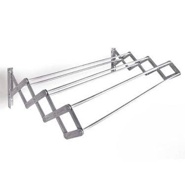 Imagem de Varal Sanfonado Para Parede, AlumíNio Resistente, Organizador De Parede Para Lavanderia E Banheiro(100 CM (ALUMÍNIO))