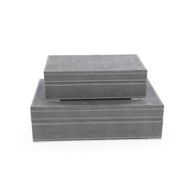 Imagem de CAIXA ORGANIZADORA MDF CZA 22X36X10CM JG C/ 2 PC