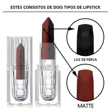Imagem de Batom Hidratante Matte de Longa Duração - À Prova D'Água e Antiaderent