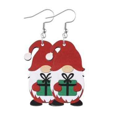Imagem de Brincos de Natal femininos com pingente de Papai Noel, roupas de Natal, acessórios de bijuteria, 2inch, Liga de aço, Sem pedra preciosa
