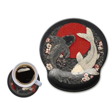 Imagem de HOPONY Mouse pad com descanso de pulso, mouse pads ergonômicos, suporte de pulso para mesa, mouse grande sem fio, jogos, laptop, trabalho, casa, acessórios de mesa, material de escritório, decoração