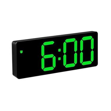 Imagem de Despertador Digital de Cabeceira, Relógio de Led Digital Mesa Despertador Alarme Temperatura(Verde)