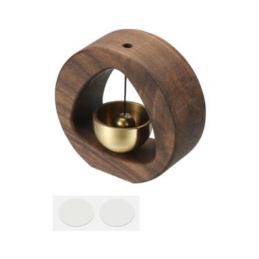 Imagem de PATIKIL Sino de lojista, campainha magnética para pendurar campainha de porta magnética autoadesiva para abrir porta negócios ao entrar na decoração da geladeira, marrom, triângulo