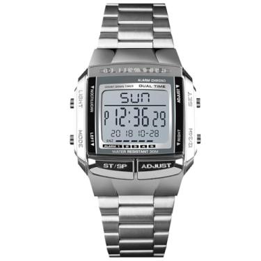 Imagem de RORIOS Relógio masculino digital militar de LED, multifunções, luminoso, eletrônico, analógico, esportivo, masculino