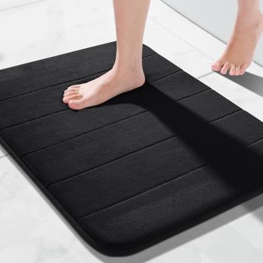 Imagem de Tapete de banho de espuma viscoelástica, 61 x 43 cm, confortável, macio, antiderrapante, super absorvente, tapete de banheiro de secagem rápida para chão, banheira e chuveiro, lavável na máquina