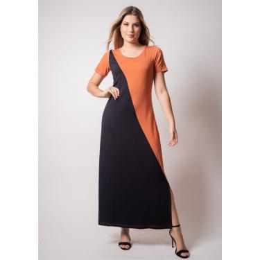 Imagem de Vestido Longo Pau a Pique básico Telha