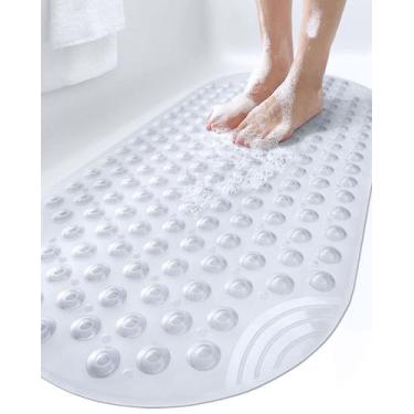 Imagem de Tapete de banheira DEXI, antiderrapante, lavável, oval, com ventosas, 