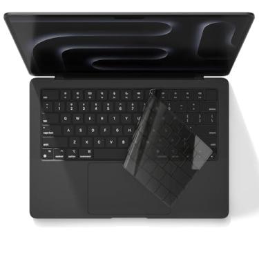 Imagem de MasiBloom Capa de teclado para MacBook Pro 2025 35.6 cm M5 Chip A3434 TPU Protector Acessórios US/ANSI Layout (cinza translúcido)