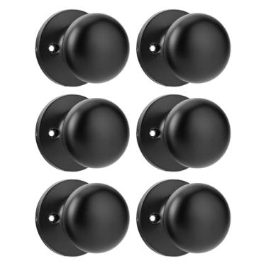 Imagem de goldenwarm Maçanetas pretas falsas, maçanetas sem giro, maçaneta de meia porta preta fosca inativa para portas de armário (6 peças)