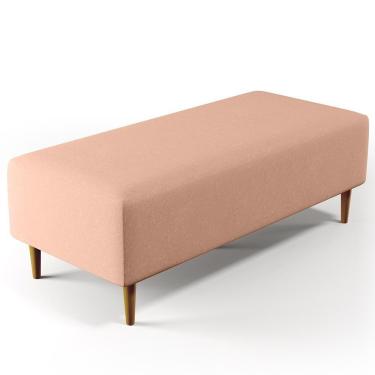 Imagem de Puff Sala De Estar Bali W01 Pés Palito 120x50 Cm Linho Rosê