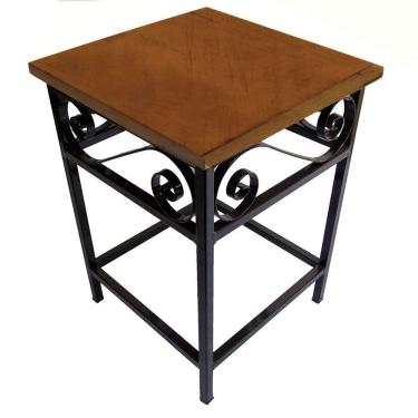 Imagem de Banco Banquinho De Ferro E Madeira Rústico Com Assento Em Madeira Maciça