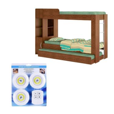 Imagem de Beliche Ditália Cama Auxiliar Com Kit Luz Cm-15 Diamond