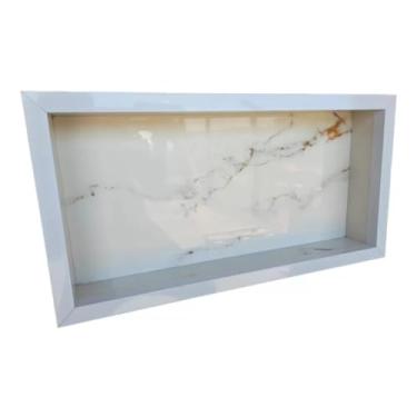 Imagem de Nicho Em Porcelanato De Embutir Porta Shampoo Prateleira(BRANCO)