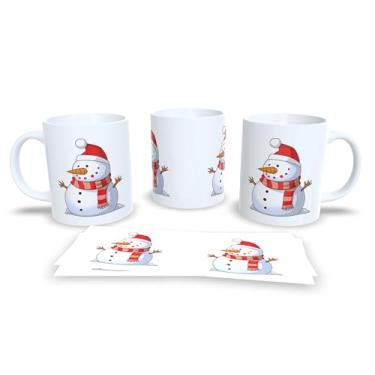 Imagem de Caneca Natalina de Cerâmica, Verde Água com Bonecos de Neve, 325ml, Design Decorativo Feliz Natal, Resistente a Microondas, Ideal para Casa e Escritório (13)